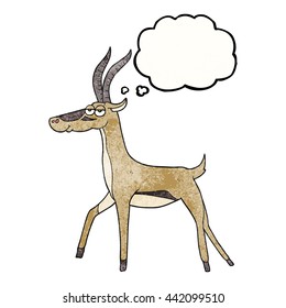 gacela de dibujos animados con textura de burbuja de pensamiento dibujada a mano libre