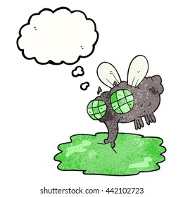 freehand drawn thought bubble textured cartoon gross fly