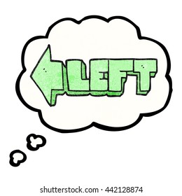 freehand drawn thought bubble textured cartoon left symbol