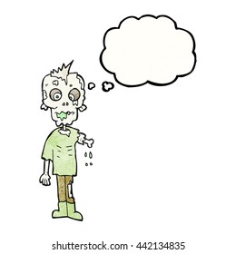 dibujo a mano libre burbuja de pensamiento textura caricatura zombie