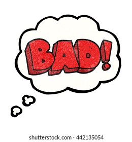 freehand drawn thought bubble textured cartoon Bad symbol