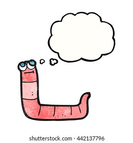 freehand drawn thought bubble textured cartoon worm