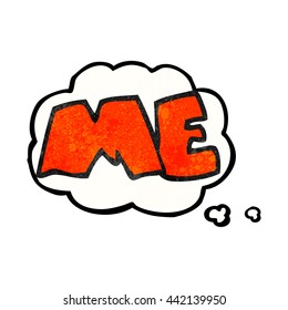 freehand drawn thought bubble textured cartoon ME symbol