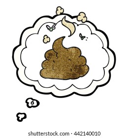 freehand drawn thought bubble textured cartoon gross poop