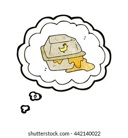 freehand drawn thought bubble textured cartoon greasy takeout