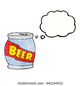freehand drawn thought bubble textured cartoon beer can
