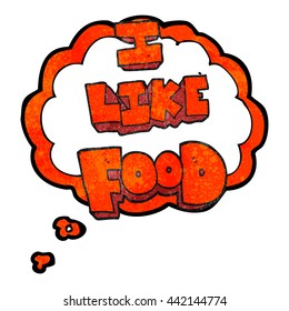 freehand drawn thought bubble textured cartoon i like food symbol