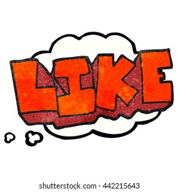 freehand drawn thought bubble textured cartoon word like