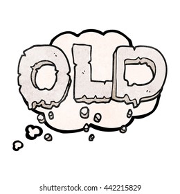 palabra de dibujos animados con textura de burbuja de pensamiento dibujada a mano