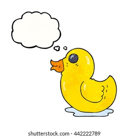 freehand drawn thought bubble textured cartoon rubber duck