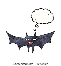 freehand drawn thought bubble textured cartoon halloween bat