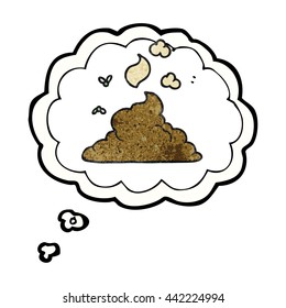 burbuja de pensamiento dibujada a mano libre textura caricatura vapor pila de poop