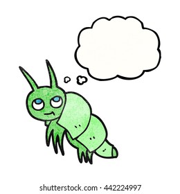 freehand drawn thought bubble textured cartoon little bug