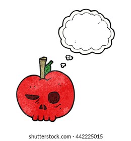 burbuja de pensamiento dibujada a mano libre textura caricatura manzana venenosa