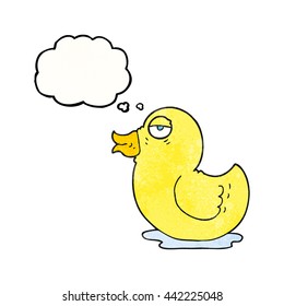 freehand drawn thought bubble textured cartoon rubber duck