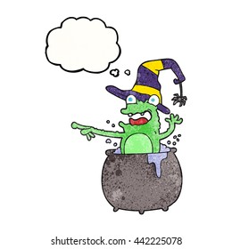 freehand drawn thought bubble textured cartoon halloween toad