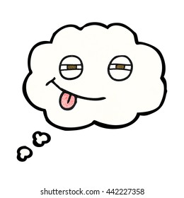 burbuja de pensamiento dibujada a mano libre textura caricatura ojos sospechosos