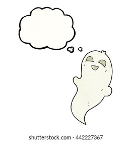 freehand drawn thought bubble textured cartoon halloween ghost