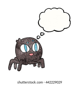 freehand drawn thought bubble textured cartoon spider