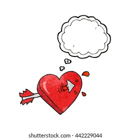 freehand drawn thought bubble textured cartoon arrow through heart freehand drawn thought bubble textured cartoon