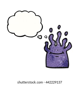 freehand drawn thought bubble textured cartoon little alien