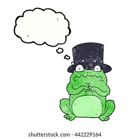 freehand drawn thought bubble textured cartoon wealthy toad