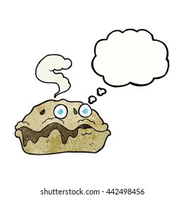 freehand gezeichnete Gedankenblase strukturierter Cartoon Hot Pie
