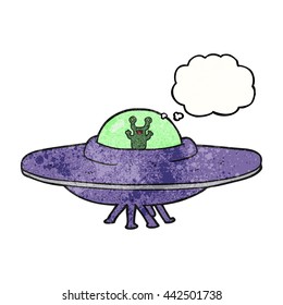 desenho à mão livre pensamento bolha texturizado desenho animado alienígena nave espacial