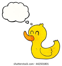 freehand drawn thought bubble textured cartoon cute duck