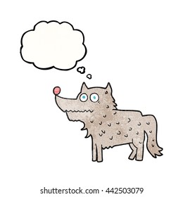 perro de dibujos animados con textura de burbuja de pensamiento dibujado a mano libre