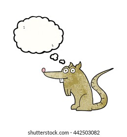 freehand drawn thought bubble textured cartoon rat
