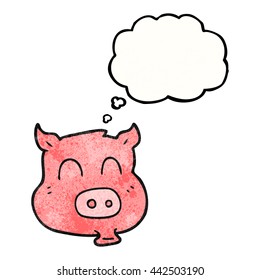 frisch gezeichnete Gedankenblase strukturiertes Cartoon-Schwein