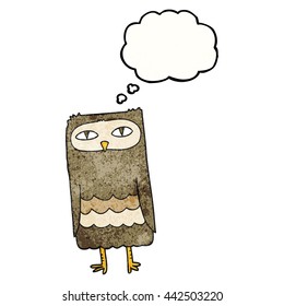 búho de dibujos animados con textura de burbuja de pensamiento libre