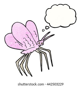 burbuja de pensamiento dibujada a mano libre textura caricatura mariposa