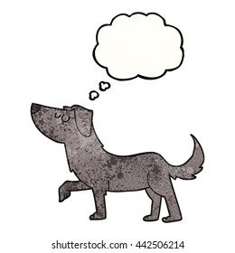 perro de dibujos animados con textura de burbuja de pensamiento dibujado a mano libre