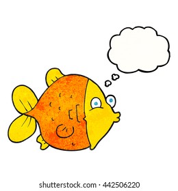 freehand drawn thought bubble textured cartoon funny fish