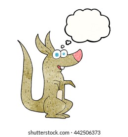 freehand drawn thought bubble textured cartoon kangaroo