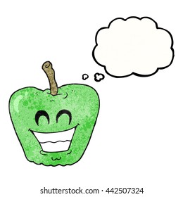 broche de pensamiento dibujado a mano libre textura caricatura grinning apple