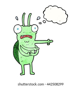 freehand drawn thought bubble textured cartoon bug