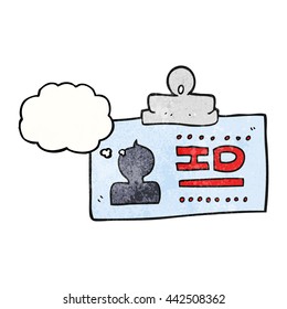 freehand drawn thought bubble textured cartoon ID badge