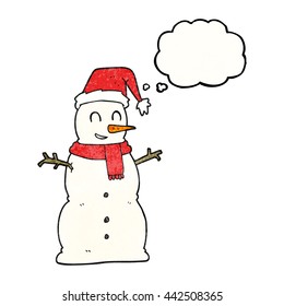 freehand gezeichnete Gedankenblase strukturierter Cartoon-Schneemann