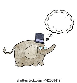 Freiburger gezeichneter Gedankenblasenstrukturierter Cartoon-Elefant