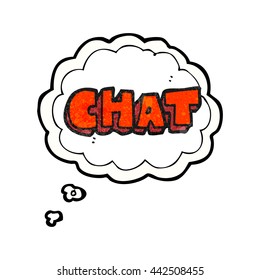 Freibordgezeichnetes, strukturiertes Cartoon-Chat-Symbol
