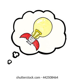 burbuja de pensamiento dibujada a mano libre textura de caricatura bombilla de lanzamiento barco
