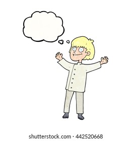 freehand drawn thought bubble textured cartoon chef
