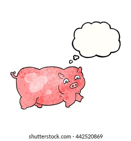 frisch gezeichnete Gedankenblase strukturiertes Cartoon-Schwein