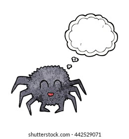freehand drawn thought bubble textured cartoon spider
