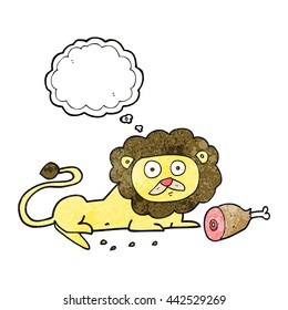 freehand drawn thought bubble textured cartoon lion