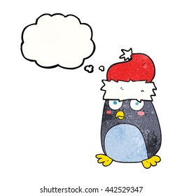 burbuja de pensamiento dibujada a mano libre textura caricatura pingüino