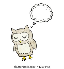 búho de dibujos animados con textura de burbuja de pensamiento libre